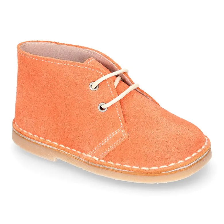 Bota Safari niños con cordones en piel serraje para PRIMAVERA.