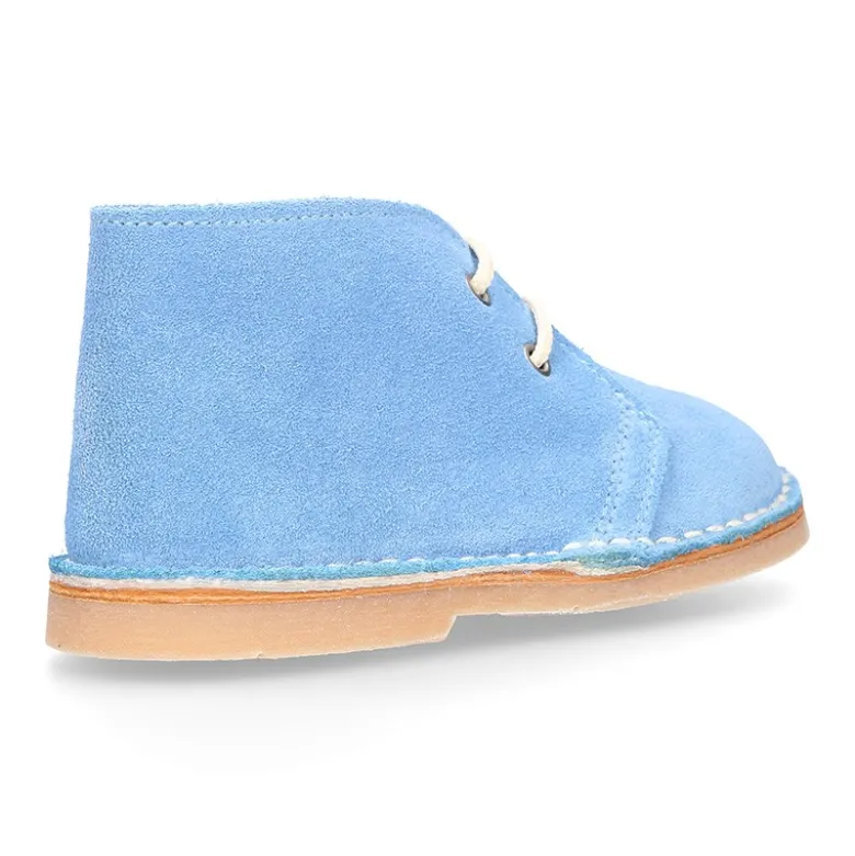 Bota Safari niños con cordones en piel serraje para PRIMAVERA.