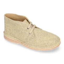 Bota Safari o Pisacacas con cordones y en lino natural.