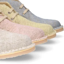 Bota Safari o Pisacacas con cordones y en lino natural.