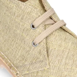 Bota Safari o Pisacacas con cordones y en lino natural.