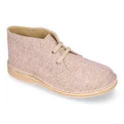 Bota Safari o Pisacacas con cordones y en lino natural.