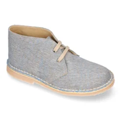 Bota Safari o Pisacacas con cordones y en lino natural.