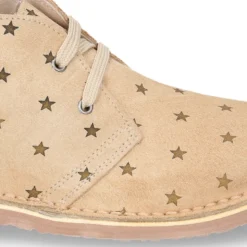 Bota Safari o Pisacacas con cordones y estampado con ESTRELLAS en serraje.