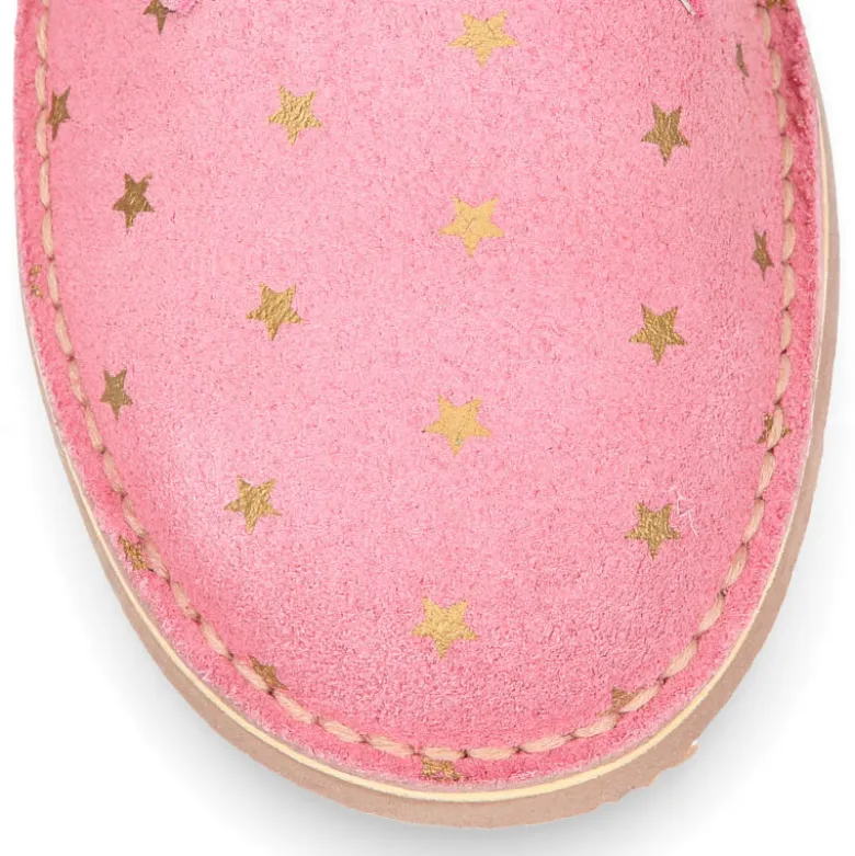 Bota Safari o Pisacacas con cordones y estampado con ESTRELLAS en serraje.