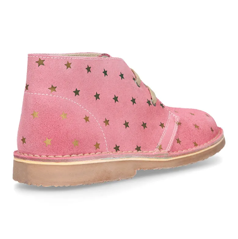 Bota Safari o Pisacacas con cordones y estampado con ESTRELLAS en serraje.
