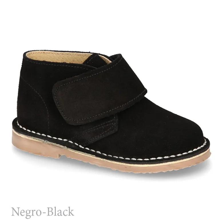 Bota Safari o Pisacacas sin cordones en piel serraje.