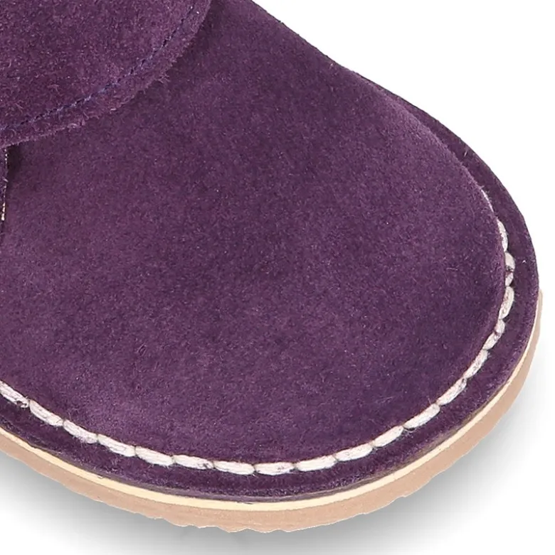 Bota Safari o Pisacacas sin cordones en piel serraje.