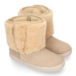 Botas niños mayores tipo ESQUIMAL cierre adherente en piel Serraje con PELO.