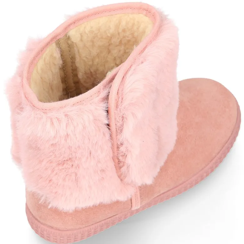 Botas niños mayores tipo ESQUIMAL cierre adherente en piel Serraje con PELO.