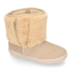 Botas niños mayores tipo ESQUIMAL cierre adherente en piel Serraje con PELO.