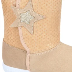 Botas niños mayores tipo ESQUIMAL con cierre adherente en piel Serraje con ESTRELLAS.