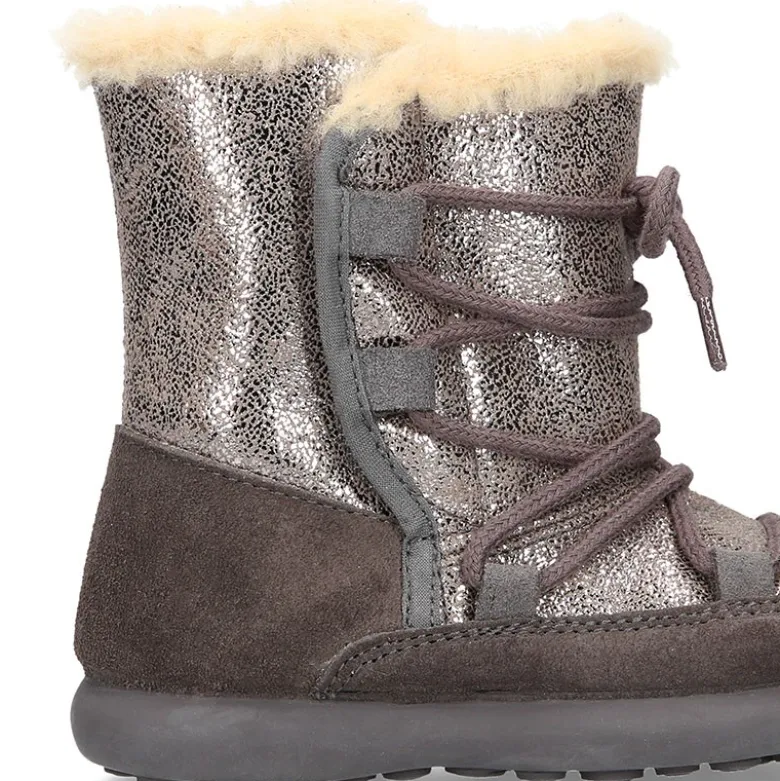 Botas niños tipo ESQUIMAL con cierre adherente y cordones en piel Serraje Combinado.