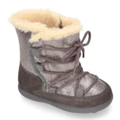 Botas niños tipo ESQUIMAL con cierre adherente y cordones en piel Serraje Combinado.
