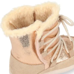Botas niños tipo ESQUIMAL con cierre adherente y cordones en piel Serraje Combinado.