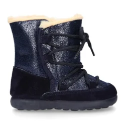 Botas niños tipo ESQUIMAL con cierre adherente y cordones en piel Serraje Combinado.