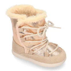 Botas niños tipo ESQUIMAL con cierre adherente y cordones en piel Serraje Combinado.