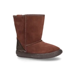 Botas tipo Australianas en piel serraje con talonera METALIZADA forradas con pelo.