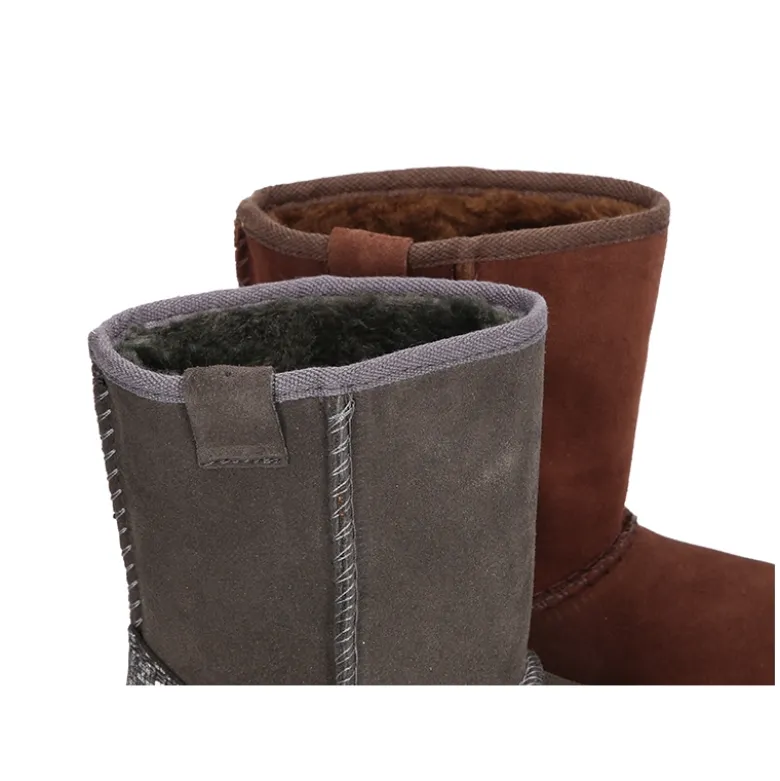 Botas tipo Australianas en piel serraje con talonera METALIZADA forradas con pelo.