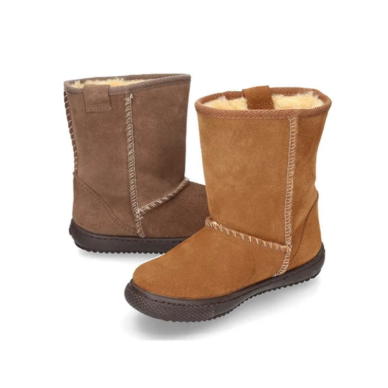 Botas tipo Australianas en piel serraje forradas con pelo.