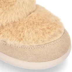 Bota tipo esquimal para niñas con cierre adherente en piel serraje con pelo