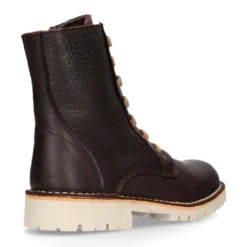 Bota tipo MOTERA niños con cremallera y cordones en piel marrón.