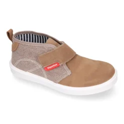 Bota tipo zapatilla sin cordones en lona y serraje.
