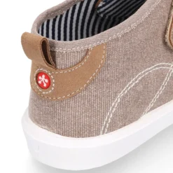 Bota tipo zapatilla sin cordones en lona y serraje.