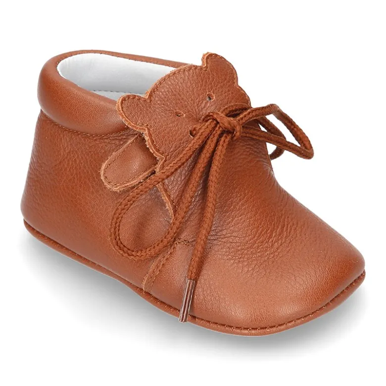 Botita badana bebé OSITO sin cordones en piel napa extra suave.