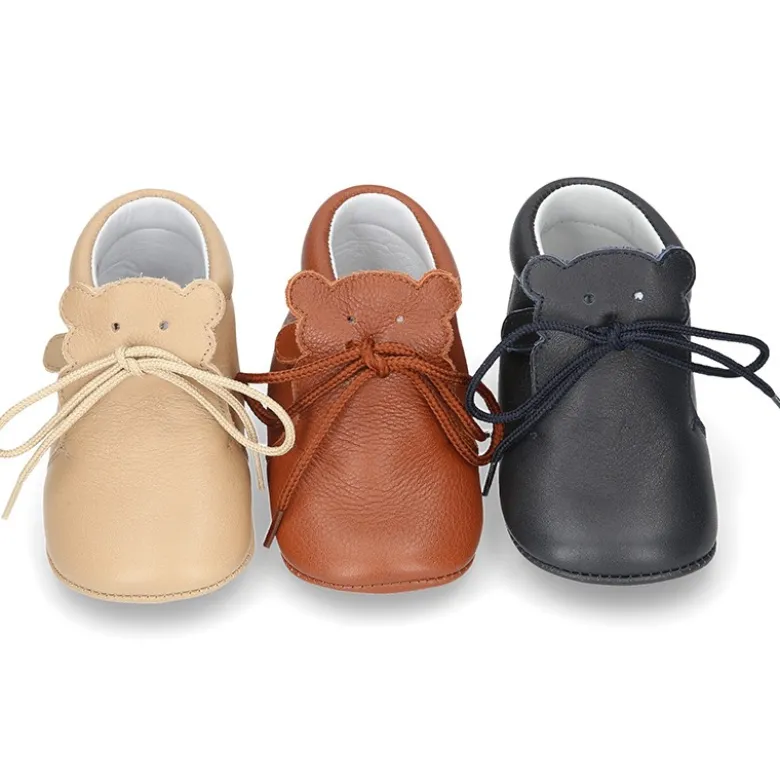 Botita badana bebé OSITO sin cordones en piel napa extra suave.