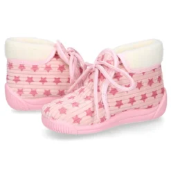 Botita casa niña cierre cordones en lana con estampado ESTRELLAS.