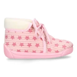 Botita casa niña cierre cordones en lana con estampado ESTRELLAS.