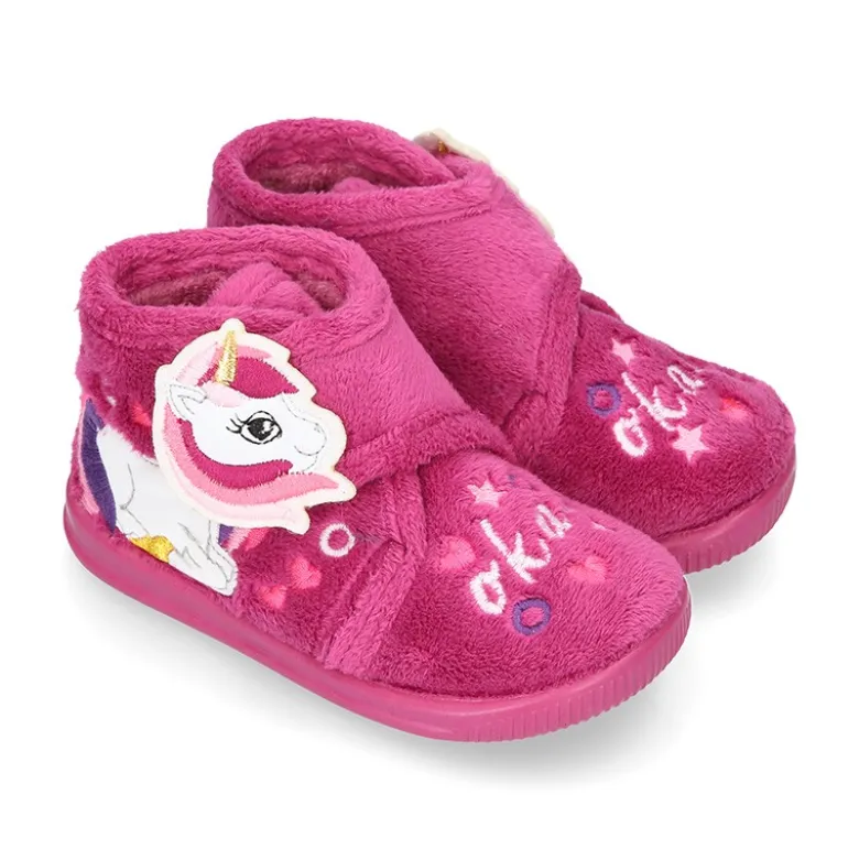 Botita casa niñas UNICORNIO OKAA sin cordones.