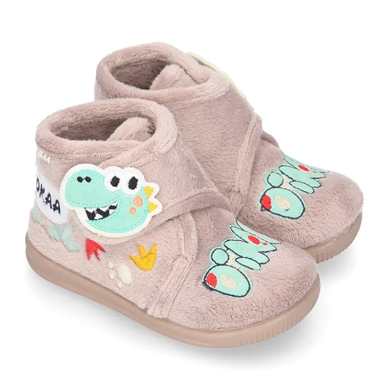 Botita casa niños DINOSAURIOS sin cordones.