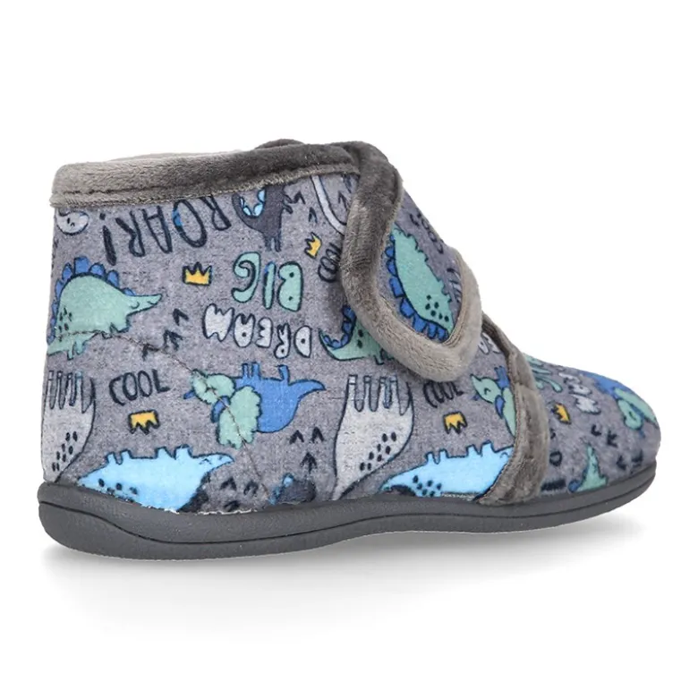 Botita casa niños estampado DINOSAURIOS sin cordones.