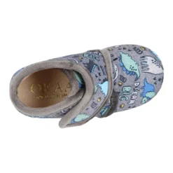 Botita casa niños estampado DINOSAURIOS sin cordones.