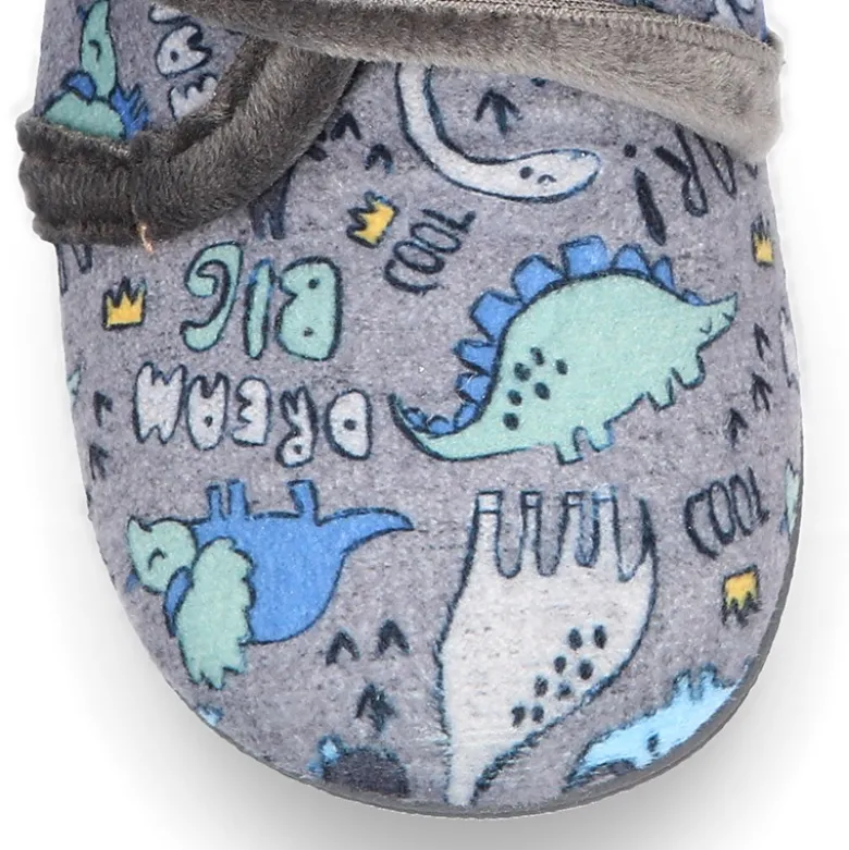 Botita casa niños estampado DINOSAURIOS sin cordones.