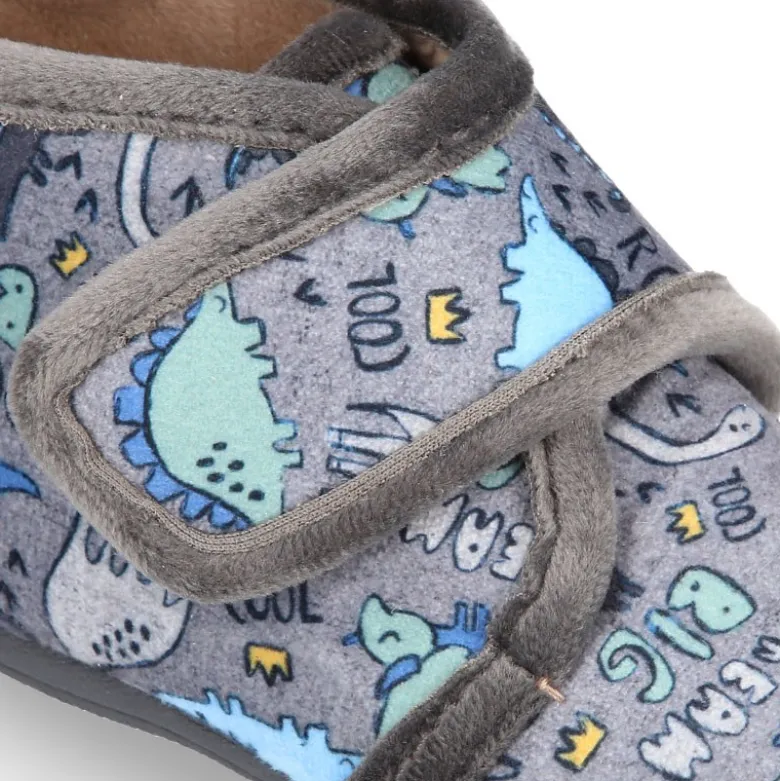 Botita casa niños estampado DINOSAURIOS sin cordones.