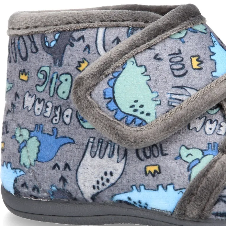 Botita casa niños estampado DINOSAURIOS sin cordones.