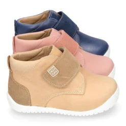 Botita casual niños OKAA FLEX sin cordones y puntera en Piel Napa SUAVE.