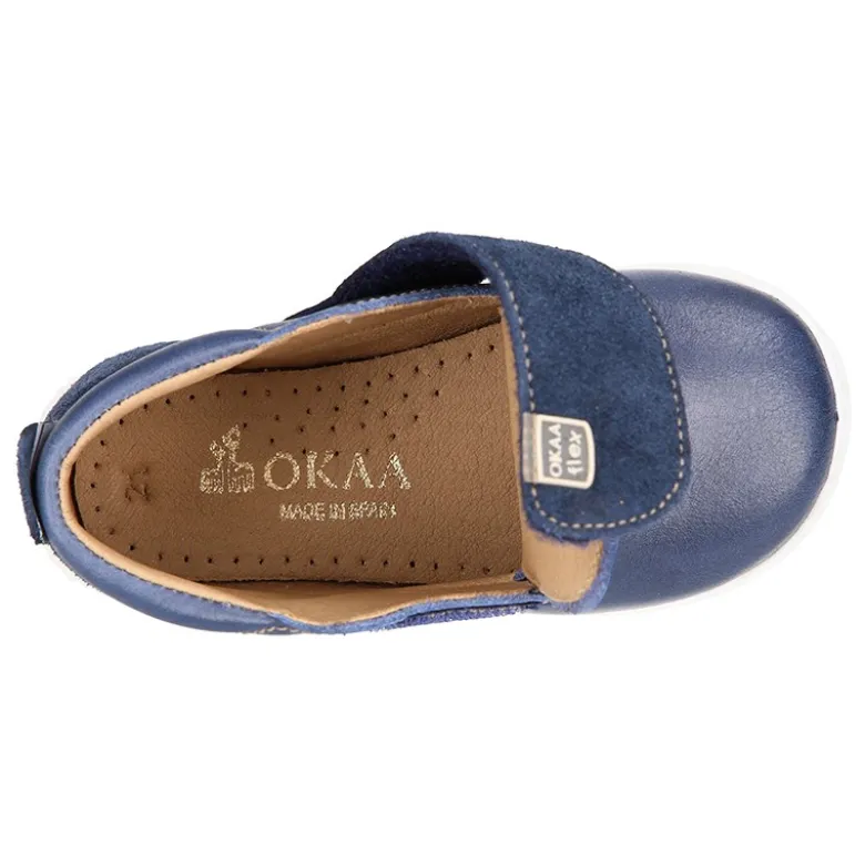 Botita casual niños OKAA FLEX sin cordones y puntera en Piel Napa SUAVE.