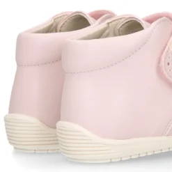 Botita casual respetuosa niños OKAA FLEX sin cordones y puntera en color ROSA.