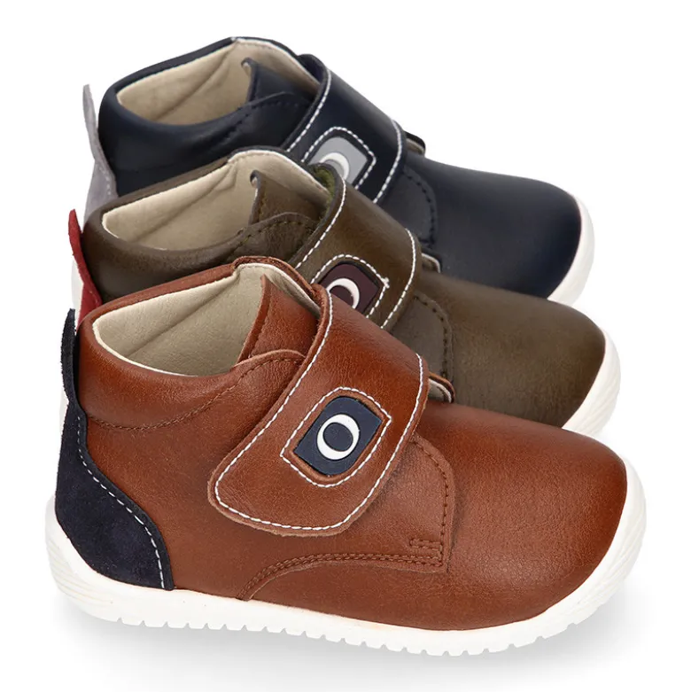 Botita casual respetuosa niños OKAA FLEX sin cordones en colores OTOÑALES.
