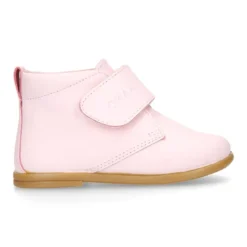 Botita colegial niña y primeros pasos sin cordones en piel ROSA.