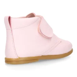 Botita colegial niña y primeros pasos sin cordones en piel ROSA.