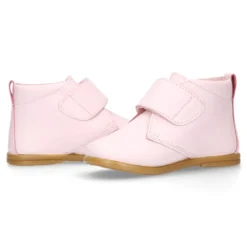 Botita colegial niña y primeros pasos sin cordones en piel ROSA.