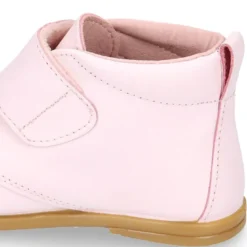 Botita colegial niña y primeros pasos sin cordones en piel ROSA.