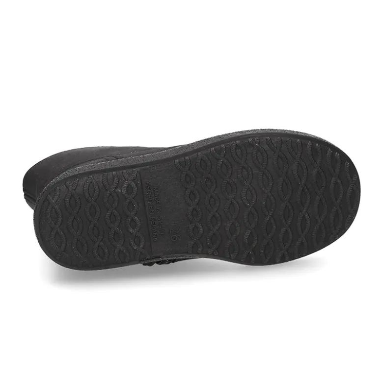 Botita con cremallera en serratex NEGRO encerado.