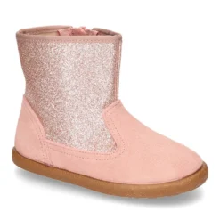 Botita con cremallera y GLITTER en piel Serraje.
