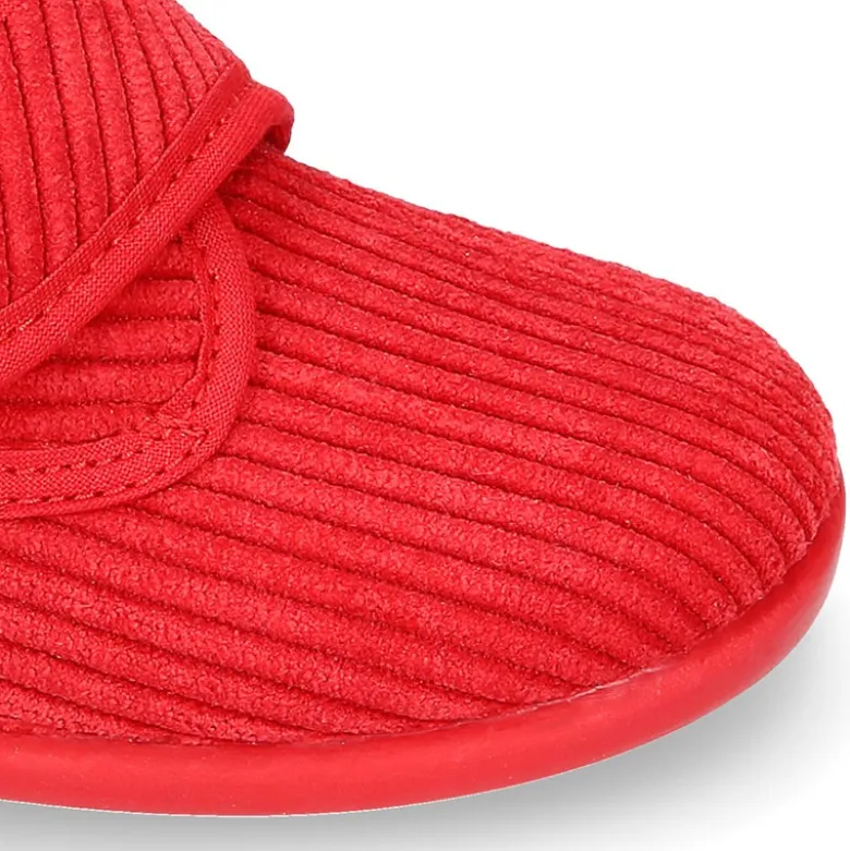Botita de casa niños sin cordones pana fina.